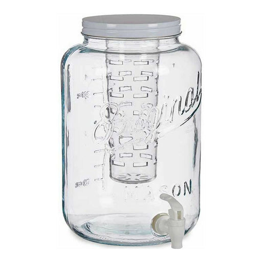 Jug Transparent Tap Cooler Metal Plastic Glass (20,7 x 31,5 x 20,7 cm) (8 L)