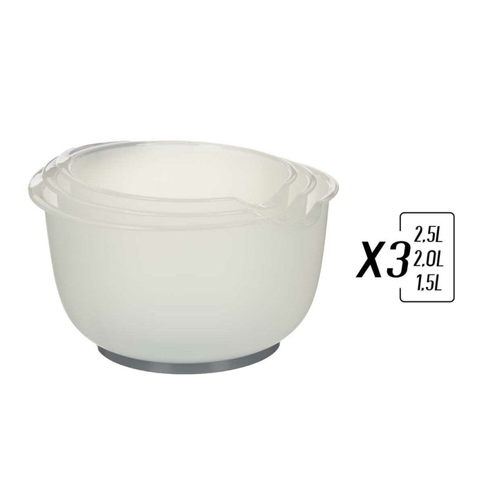 Measuring Bowl Grey 2,5 L 2 L 1,5 L polypropylene TPE (3 pcs)