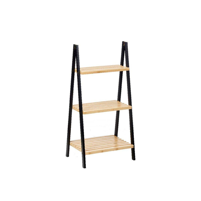 Bathroom Shelves Black Natural Bamboo Pine 40,3 x 81,5 x 30 cm