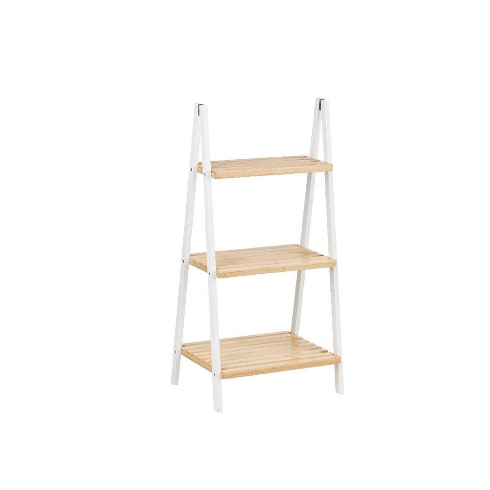 Bathroom Shelves White Natural Bamboo Pine 40,3 x 81,5 x 30 cm