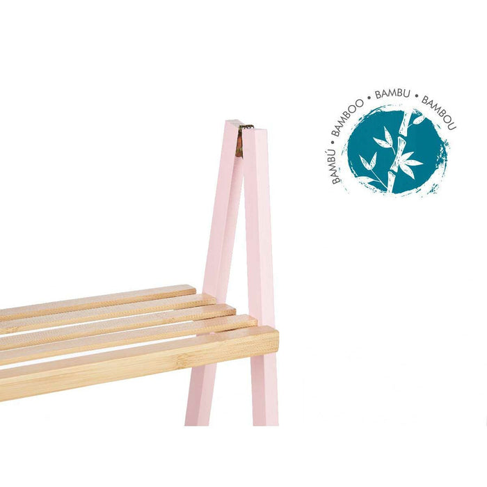 Bathroom Shelves Pink Natural Bamboo Pine 40,3 x 81,5 x 30 cm