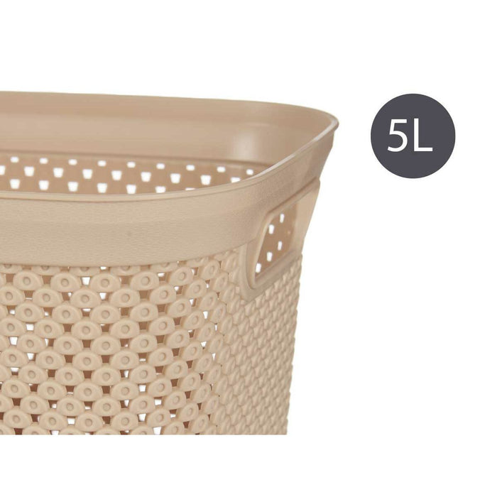 Basket 19,5 x 14 x 27,5 cm Beige Plastic 5 L