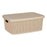 Storage Box with Lid Beige Plastic (28 x 15 x 39 cm)