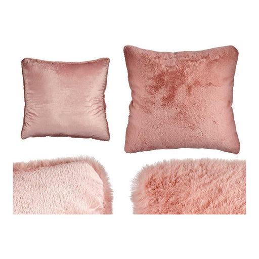 Cushion With hair Pink Synthetic Leather (60 x 2 x 60 cm)