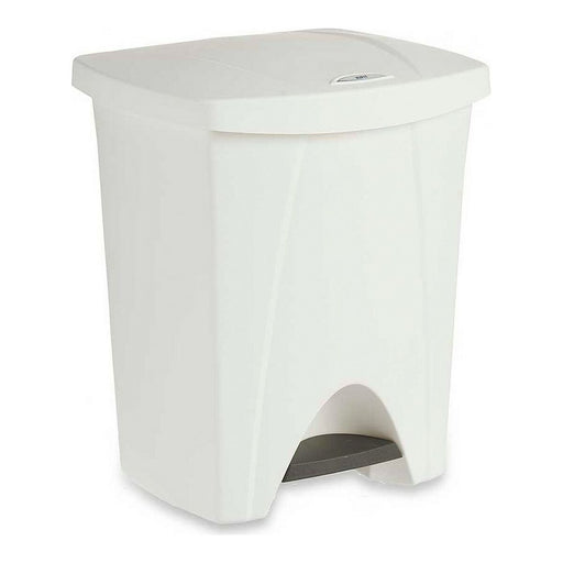 Waste bin with pedal White polypropylene 25L (29,5 x 41 x 35,5 cm)