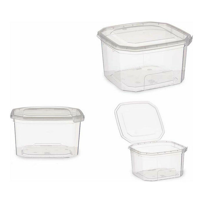 Lunch box 12,8 x 7,5 x 13,5 cm Transparent 750 ml polypropylene