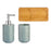 Bath Set Squares Grey Ceramic Bamboo (3 pcs)