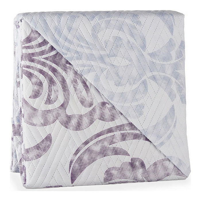 Reversible Bedspread White Purple Multicolour (Refurbished B)