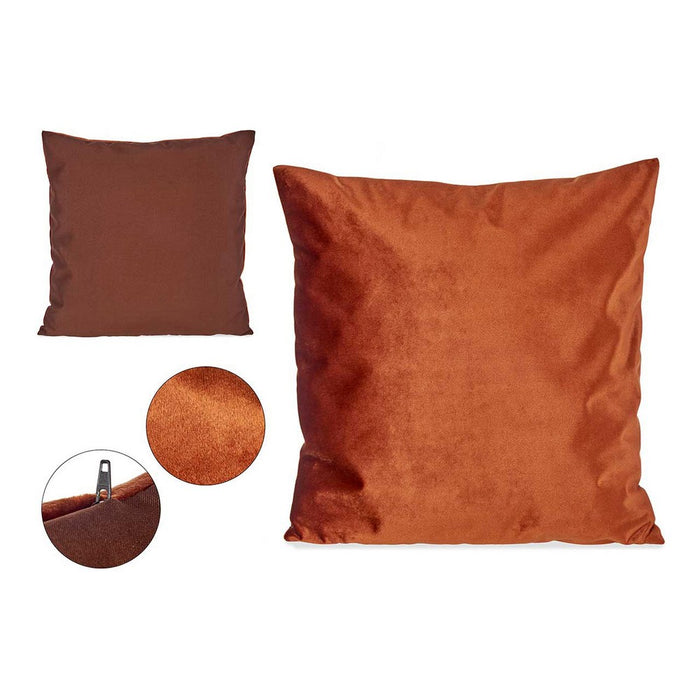 Cushion Polyester Velvet Orange (45 x 13 x 45 cm)