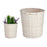Planter White PVC Bamboo (25 x 24 x 25 cm)