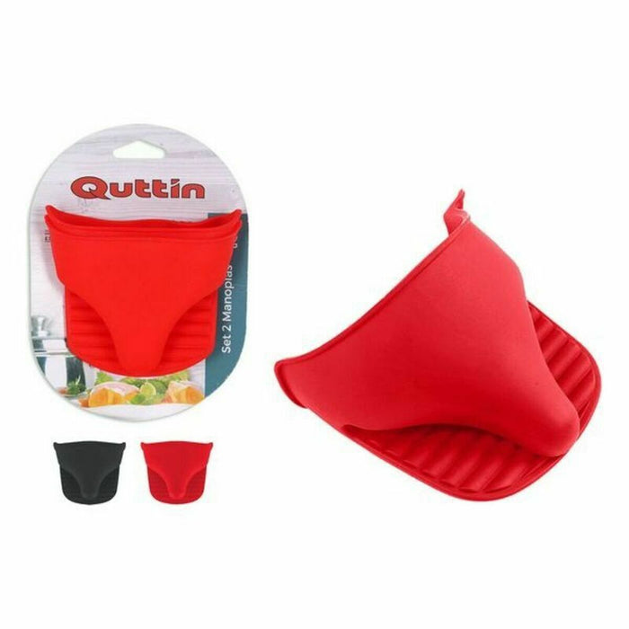 Oven Mitt Quttin Silicone 2 Pieces 12 x 10 x 2 cm (18 Units)