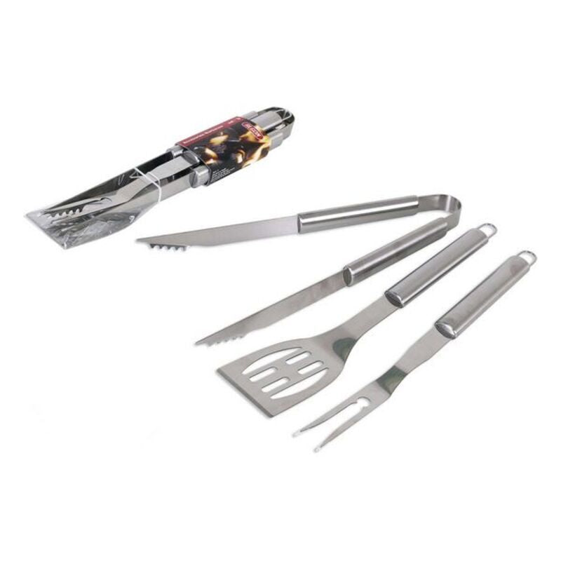 barbecue utensils algon (3 pcs) silver