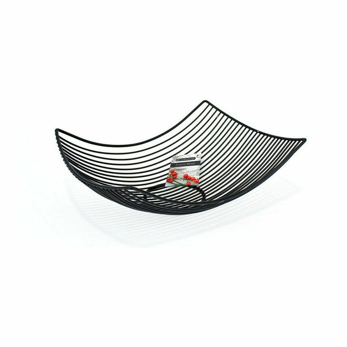 Fruit Bowl Confortime Black Metal 31 x 23 x 10 cm