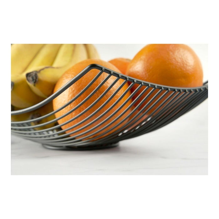 Fruit Bowl Confortime Black Metal 31 x 23 x 10 cm