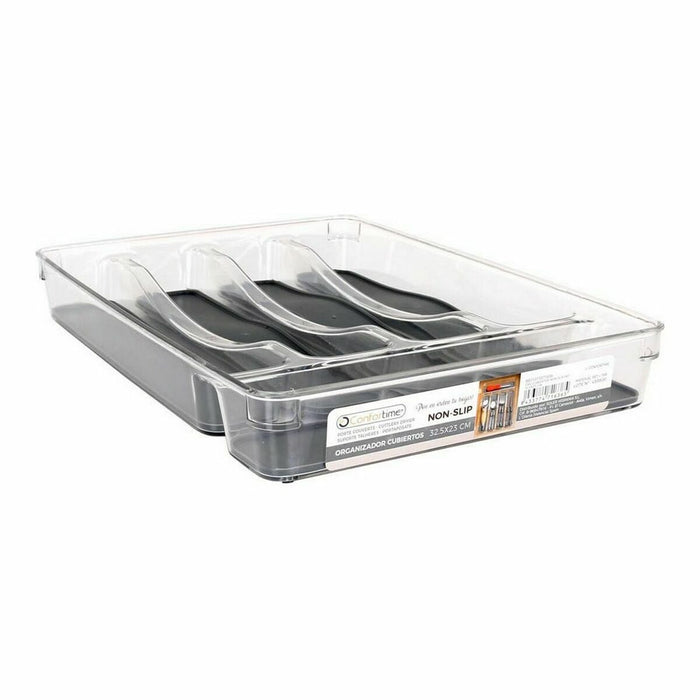 Cutlery Organiser Confortime Non Slip Pet 32,5 x 23 x 4,5 cm (12 Units)