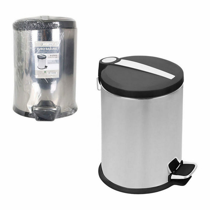 Waste bin Confortime Silver Metal 4 Units 9 L 23 x 33 cm (23 x 23 x 33 cm)