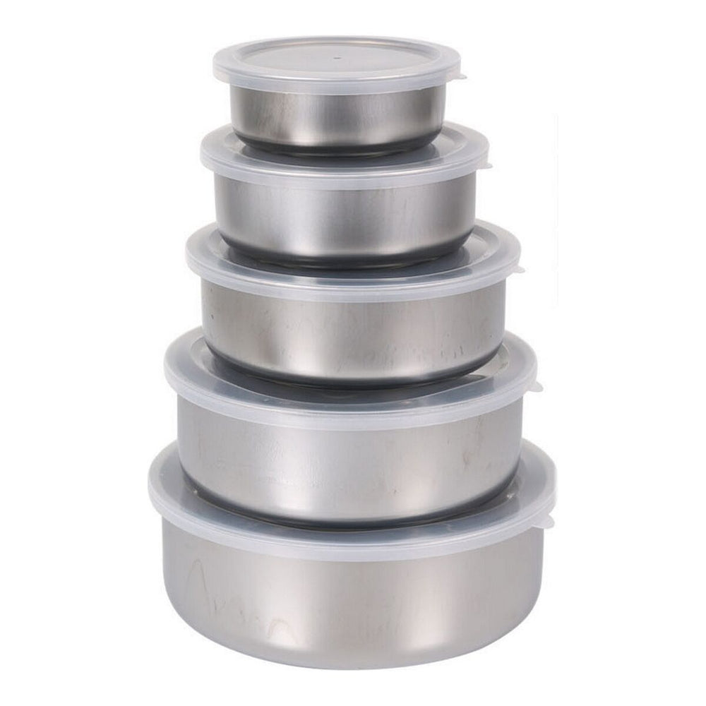 Set of 5 lunch boxes Quttin Stainless steel Ø 18 cm Ø 12 cm Ø 14 cm Ø 16 cm Ø 10 cm (5 Units)