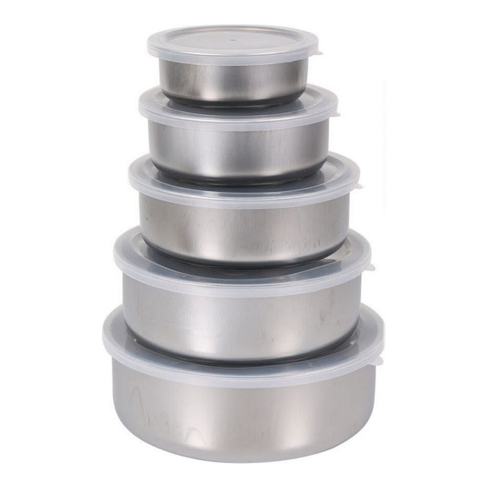 Set of 5 lunch boxes Quttin Stainless steel Ø 18 cm Ø 12 cm Ø 14 cm Ø 16 cm Ø 10 cm (5 Units)