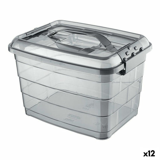 Storage Box Confortime Tetris Grey Plastic 14 L (12 Units)