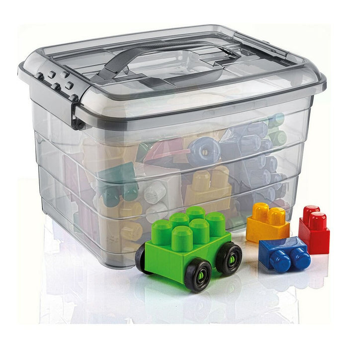 Storage Box Confortime Tetris Grey Plastic (14 L)