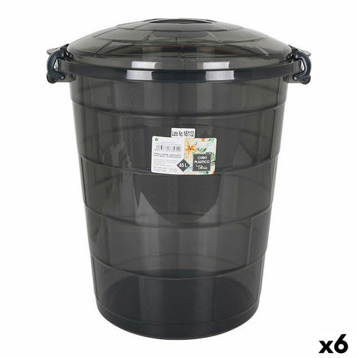 Bucket Confortime Tetris Dark grey Plastic 45 L (6 Units)