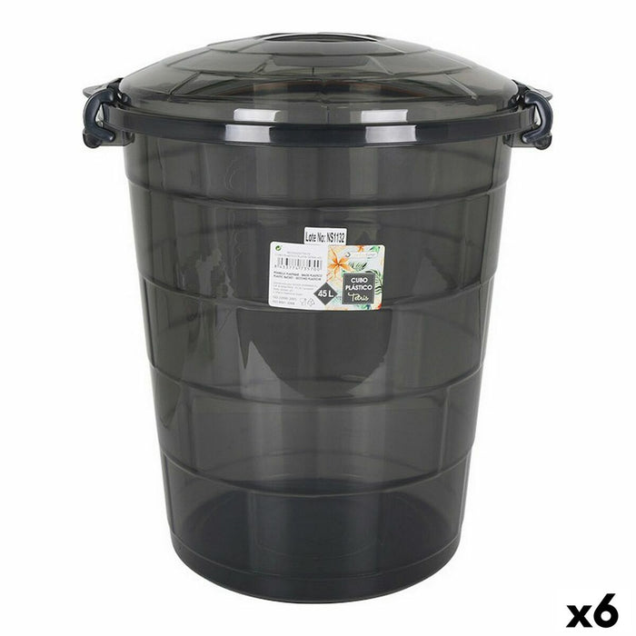 Bucket Confortime Tetris Dark grey Plastic 45 L (6 Units)