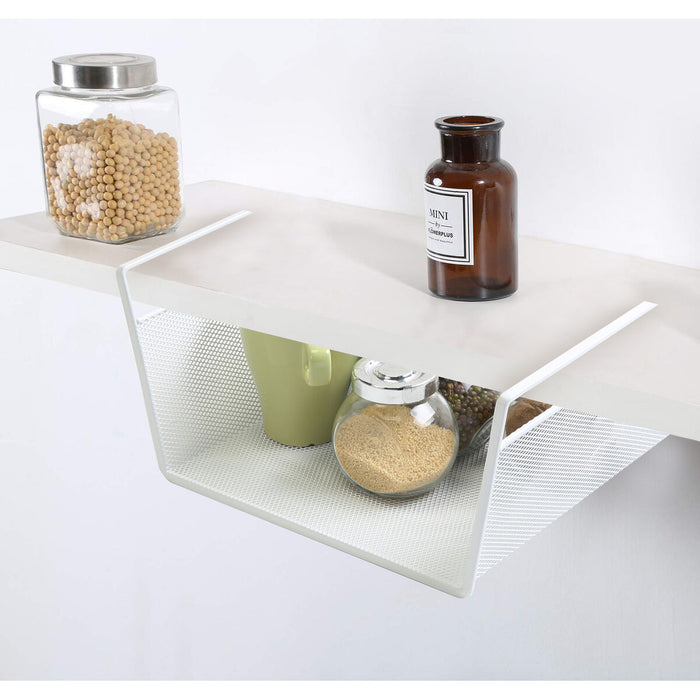 Basket for Kitchen Shelf Confortime Metal White (24,5 x 25 x 14 cm)