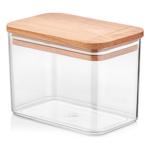 Jar Quttin Plastic With lid 14,5 x 9 x 10,5 cm Squared 1 L