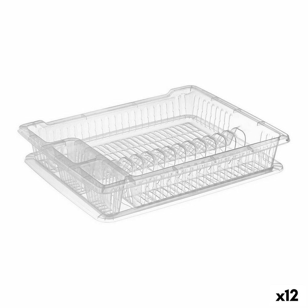 Draining Rack for Kitchen Sink Privilege Transparent 46 x 37 x 9 cm (12 Units)