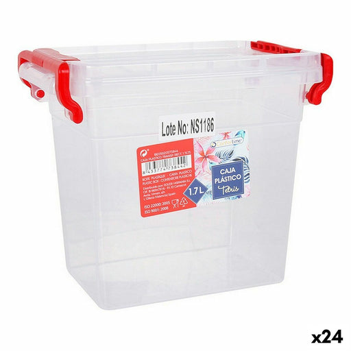 Storage Box with Lid Confortime Transparent Plastic Rectangular 1,7 L (24 Units)