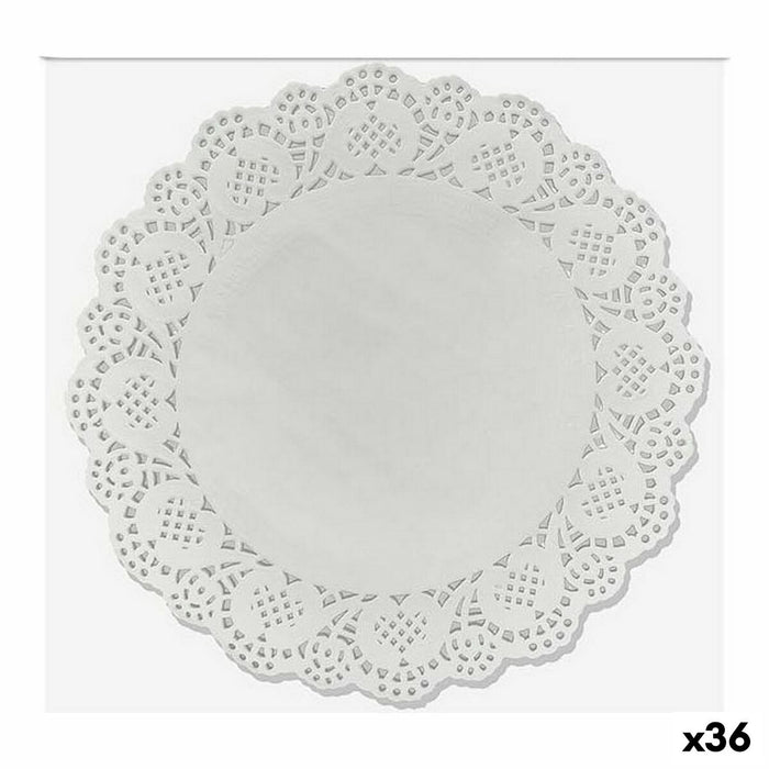 Cake stand Wooow White Paper 24 Pieces 24 cm (36 Units)