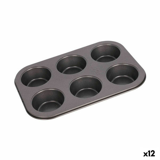 Flan Mould Quttin Cherry 6 Units Carbon steel 26,5 x 18,5 x 3 cm (12 Units)