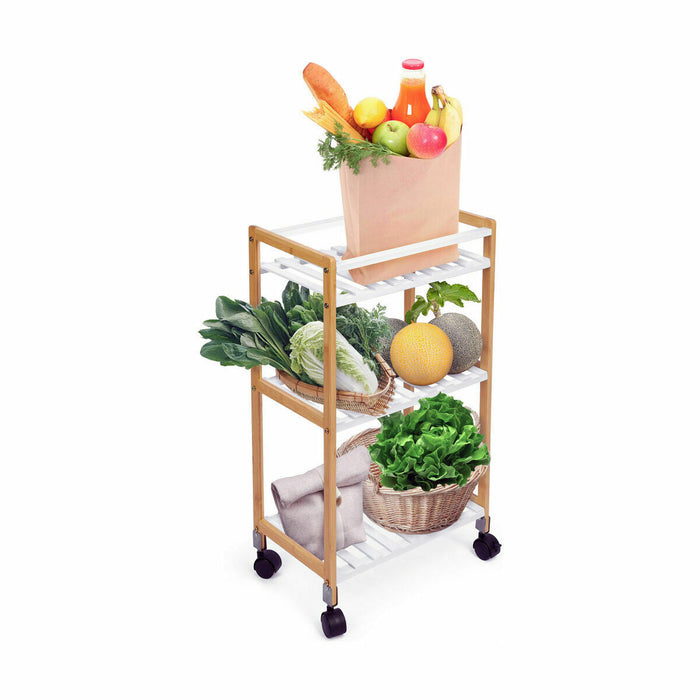 Vegetable trolley Confortime White Bamboo 40 x 25 x 70 cm (2 Units)