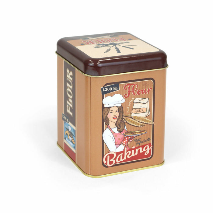 Tin Quttin Flour Metal 10,5 x 10,5 x 14 cm (12 Units)