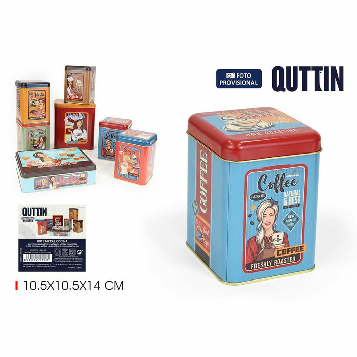 Tin Quttin Metal 10,5 x 10,5 x 14 cm (12 Units)