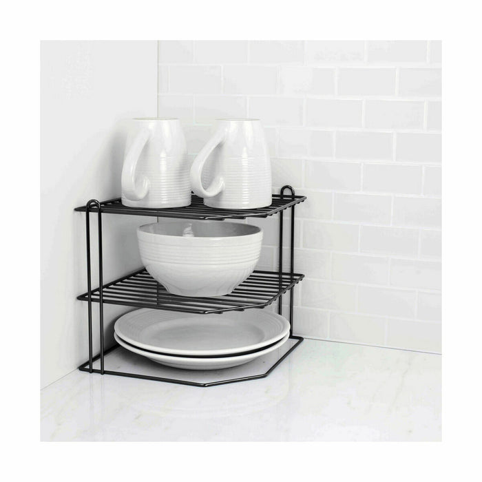 Plate Rack Confortime Corner-cupboard Black 22 x 22 x 25 cm