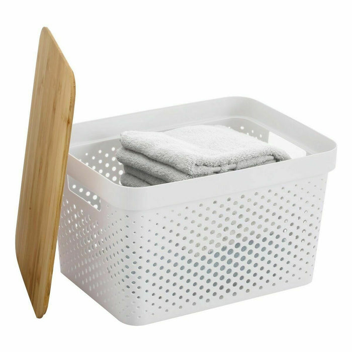 Multi-use Box Confortime White Brown Bamboo Plastic 36,5 x 27 x 21,5 cm (6 Units)