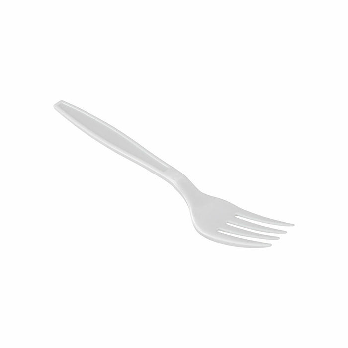 Fork Set Algon Reusable White 10 Units 18 cm