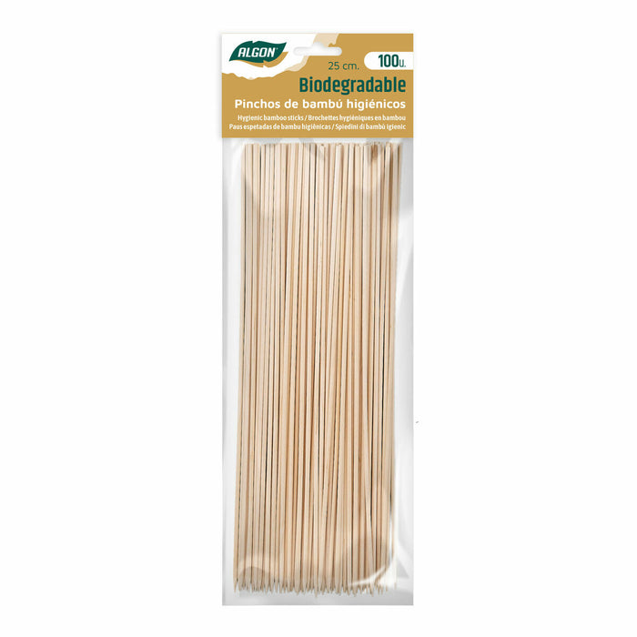 Barbecue Skewer Set Algon Bamboo 25 x 0,2 x 0,1 mm (100 Pieces) (24 Units)