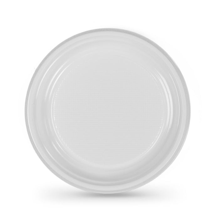 Set of reusable plates Algon Circular White 20,5 x 2 cm Plastic 25 Units