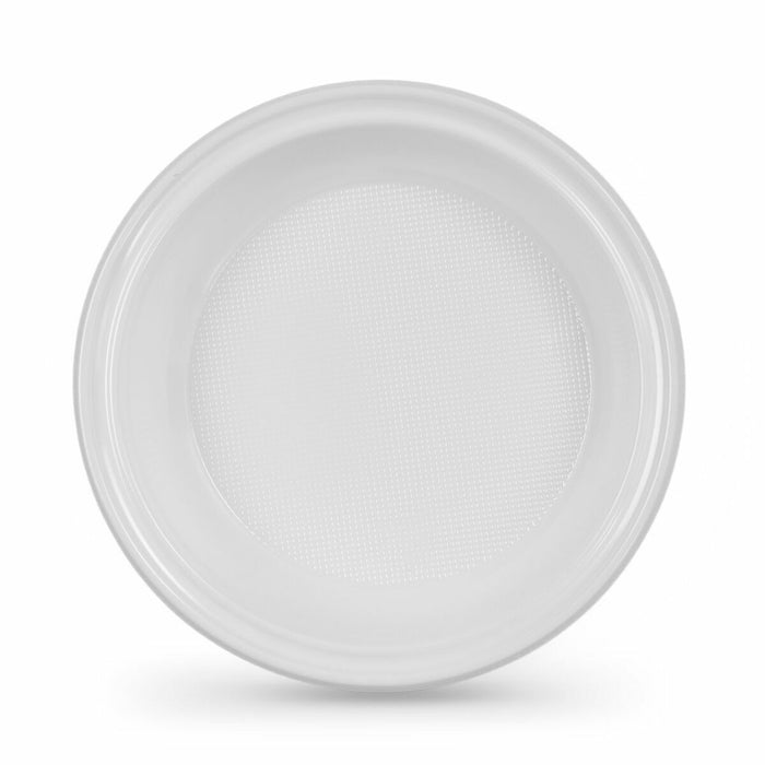 Set of reusable plates Algon Circular White Plastic 20,5 x 3 cm (24 Units)