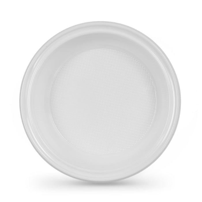 Set of reusable plates Algon Circular White 20,5 x 3 cm Plastic 100 Units