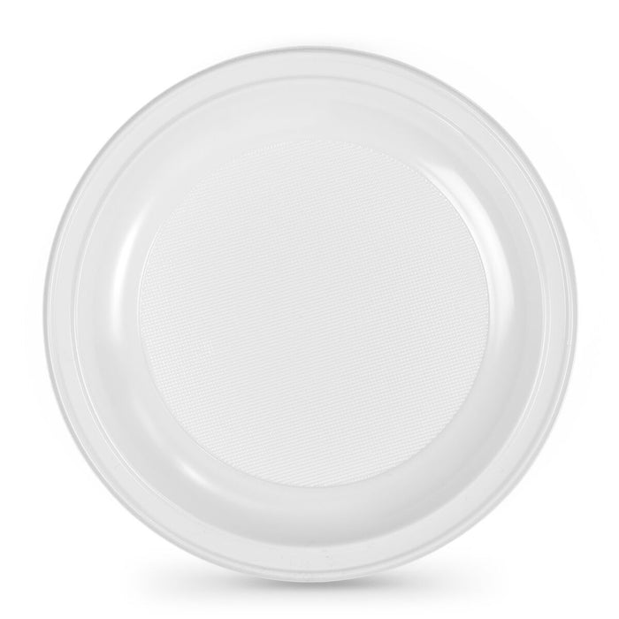 Set of reusable plates Algon Circular White 25 x 25 x 2,5 cm Plastic 100 Units