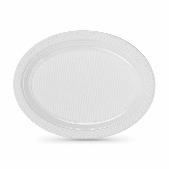 Set of reusable plates Algon White Plastic Oval 30 x 23 cm (36 Units)