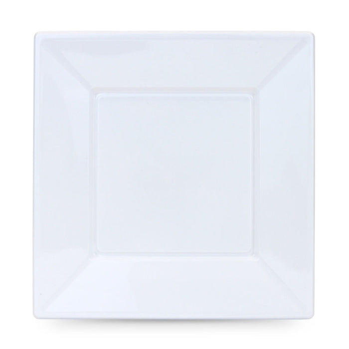 Set of reusable plates Algon Squared White Plastic 23 cm 12 Units