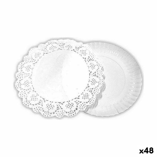 Food Tray Set Algon Circular White 4 Pieces 16 x 16 x 1,5 cm (48 Units)