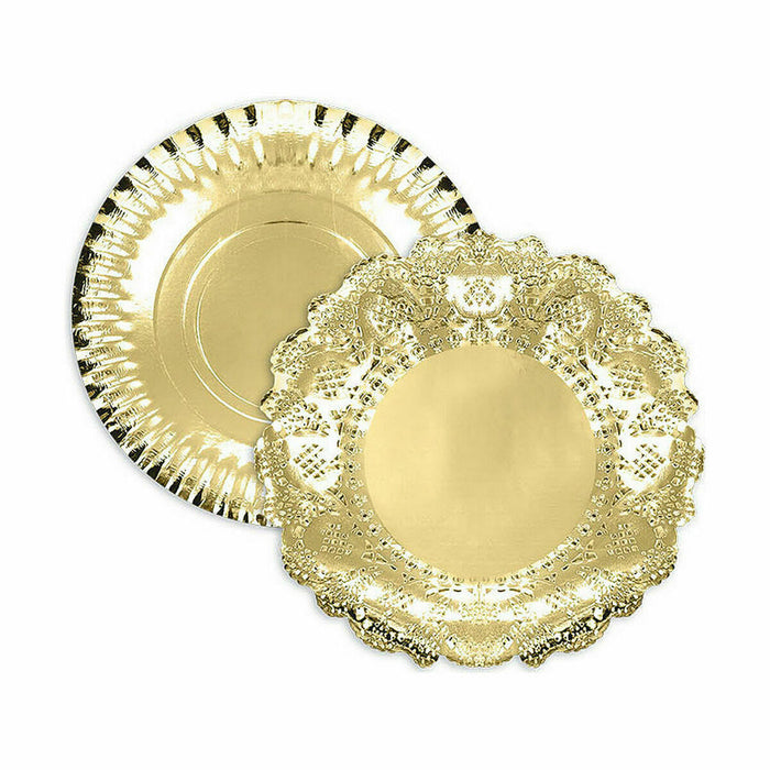 Snack tray Algon Circular Golden 30 x 30 x 1,5 cm (48 Units)