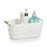 Multi-purpose basket Confortime Plastic White With handles Wood 27 x 14,5 x 12 cm (12 Units)