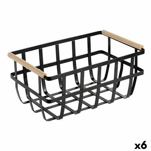 Multi-purpose basket Confortime Black 36 x 22 x 15,5 cm (6 Units)