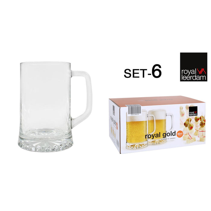 Beer Mug Royal Leerdam Royal gold 620 ml 6 Units